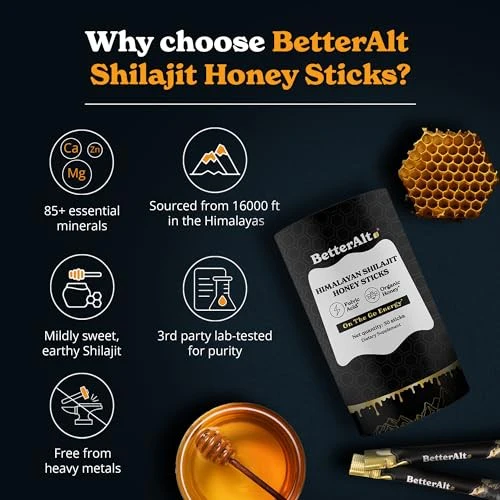 Better Alt Pure Himalayan Shilajit Sticks with Organic Honey 30 Sticks - Image 5