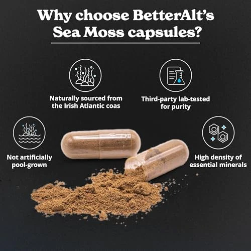 Better Alt Irish Sea Moss with Black Seed Oil, Ashwagandha & Black Pepper 120 Capsules - Image 2