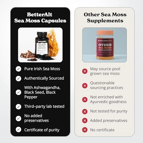 Better Alt Irish Sea Moss with Black Seed Oil, Ashwagandha & Black Pepper 120 Capsules - Image 6