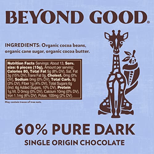 Beyond Good Chocolate | 60% Pure Dark Chocolate Melts, 7oz Pack | Gluten Free, USDA Organic, Direct Trade, Vegan, Kosher, Non-GMO | Single Origin Ugan - Image 2
