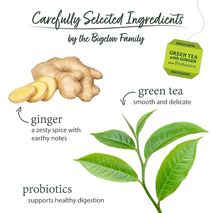 Bigelow Green Tea With Ginger Bags 18ct - Image 2
