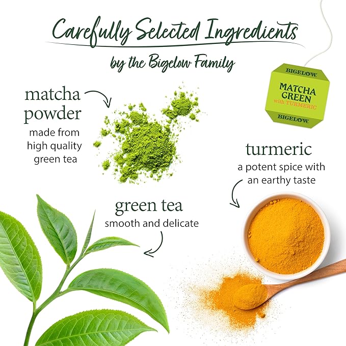 Bigelow Matcha Green With Turmeric 18 Tea Bags - Image 2