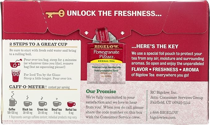 Bigelow Pomegranate Pizzazz Herbal Tea Bags 20ct - Image 2