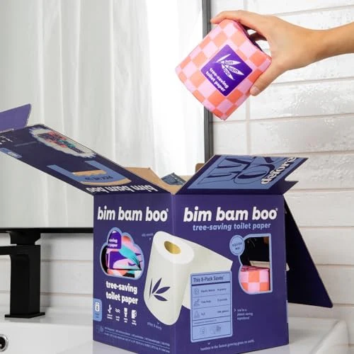 Bim Bam Boo Bamboo Toilet Paper 2 Ply - 8 Double Rolls, 320 Sheets per Roll - Image 7