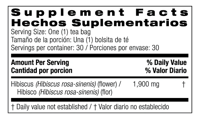 Bio Nutrition Hibiscus Tea Bags 30 ct - Image 2