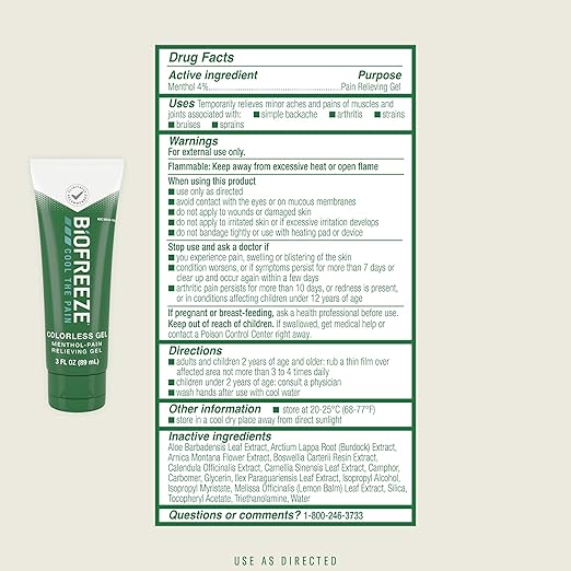 Biofreeze Pain Relieving Gel 3oz - Image 3