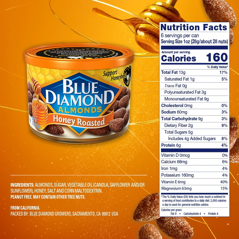 Blue Diamond Almonds Almond Honey Roasted 6oz - Image 2