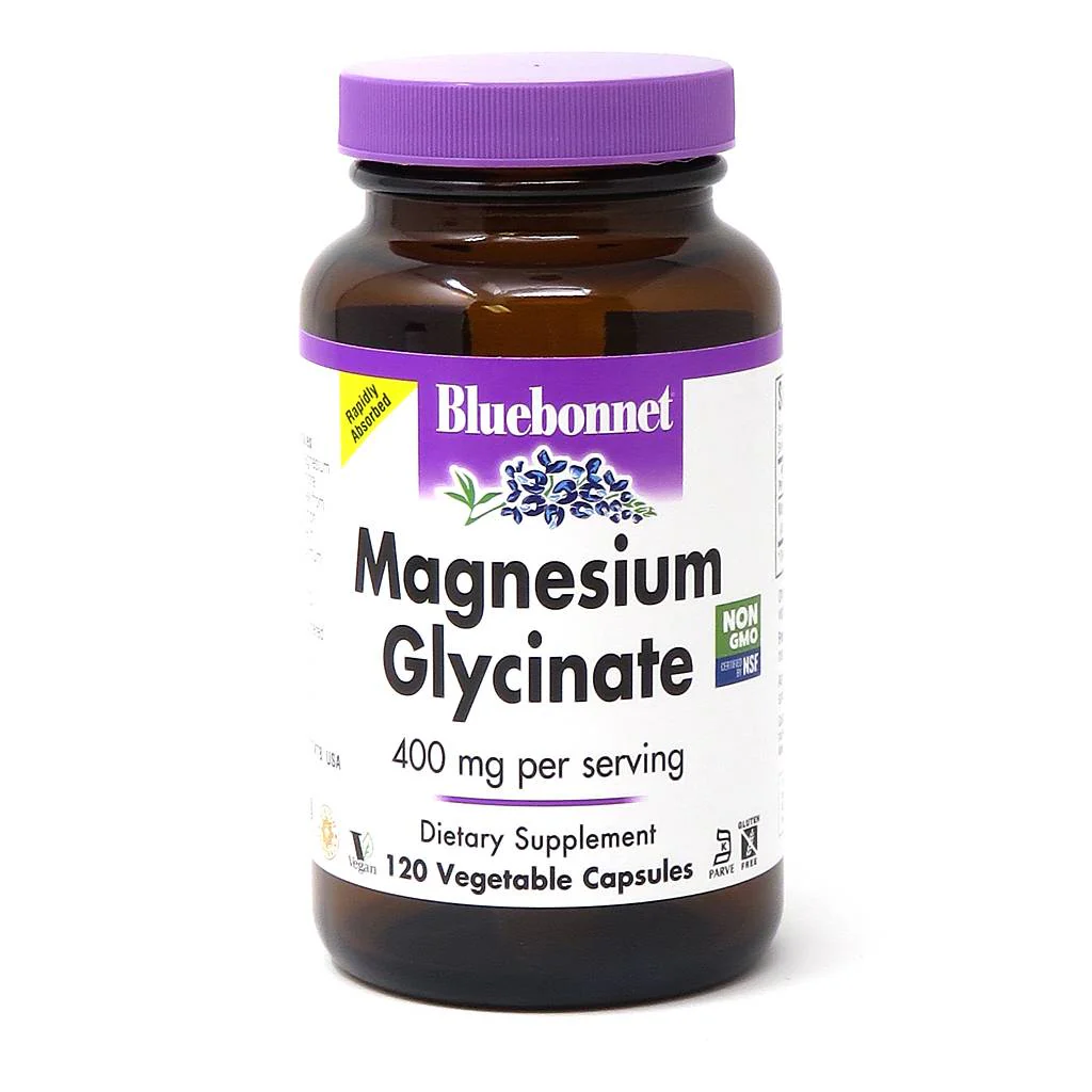 Bluebonnet Magnesium Glycinate 120 Vegetable Capsules