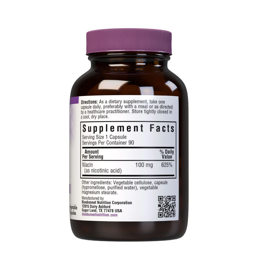 Bluebonnet Niacin 100Mg Capsules 90ct - Image 2