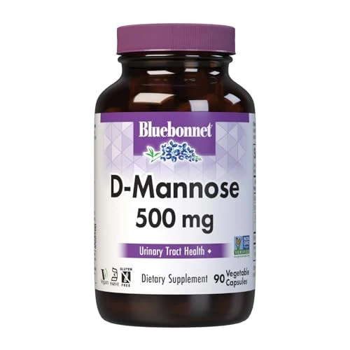 BlueBonnet Nutrition D-Mannose 500 Mg – Fast Acting Urinary Tract Support for Men & Women* - Non-GMO, Vegan, Kosher, Gluten-Free - 90 Vegetable Caps