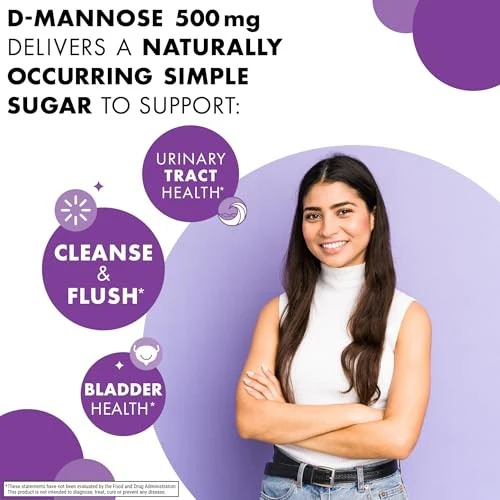 BlueBonnet Nutrition D-Mannose 500 Mg – Fast Acting Urinary Tract Support for Men & Women* - Non-GMO, Vegan, Kosher, Gluten-Free - 90 Vegetable Caps - Image 3