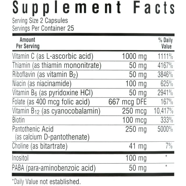 Bluebonnet Stress B-Complex Capsules 50ct - Image 2