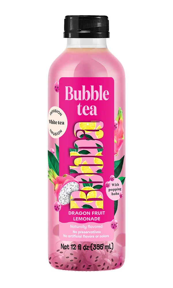 Bobba, Bubble Tea Dragon Fruit Lemonade 12 Oz - Image 2