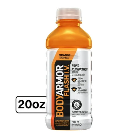 Bodyarmor Flash I.V. Rapid Rehydration Electrolyte Beverage Orange 20 oz
