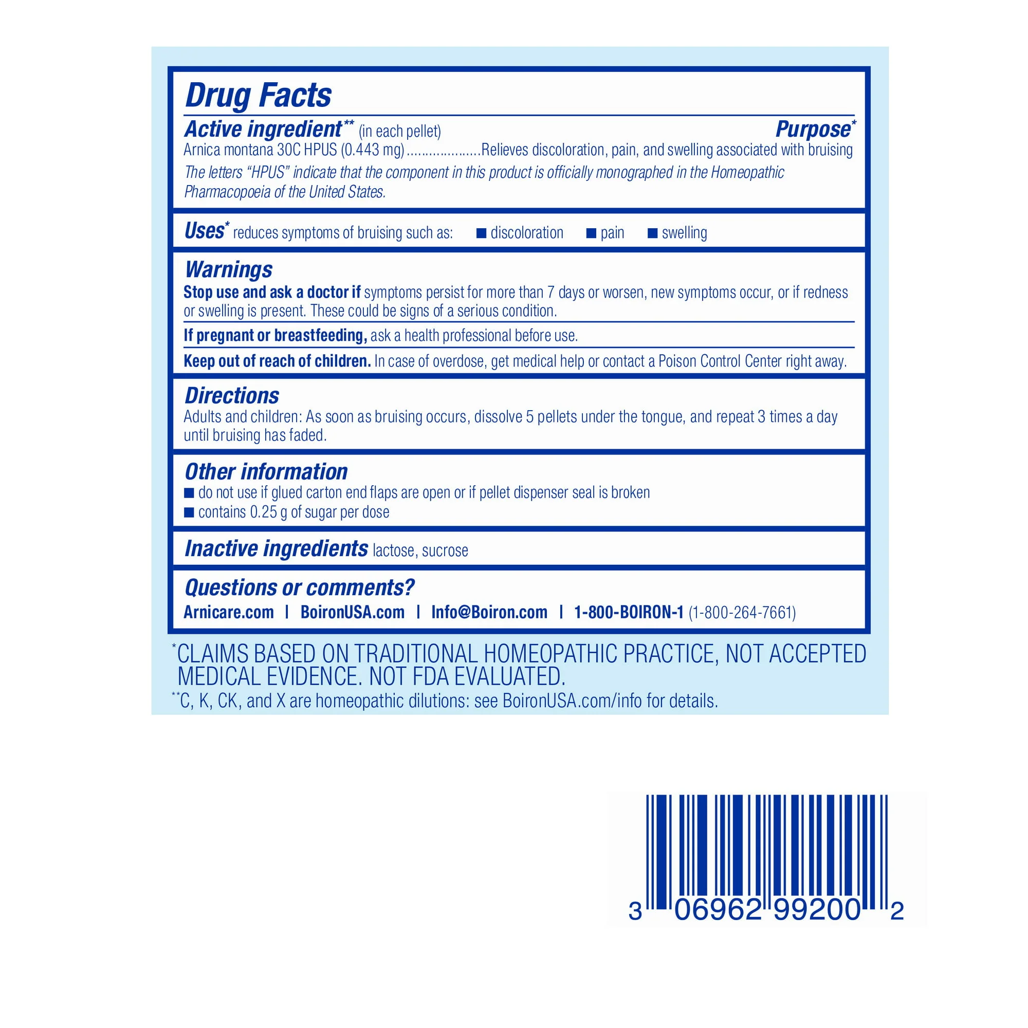 Boiron Arnicare Bruise 30C 240 Pellets - Image 2