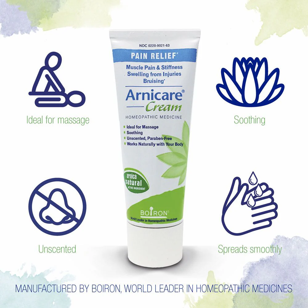 Boiron Arnicare, Homeopathic Medicine for Pain Relief, Muscle Pain & Stiffness, Swelling from Injuries, Bruising, 1.33 oz Cream - Image 3
