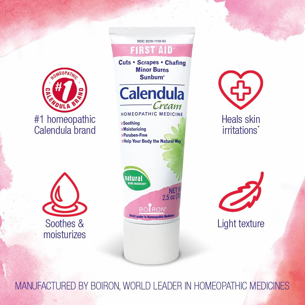 Boiron Calendula, Homeopathic Medicine for First Aid, Cuts, Scrapes, Chafing, Minor Burns, Sunburn, 2.5 oz Cream - Image 3