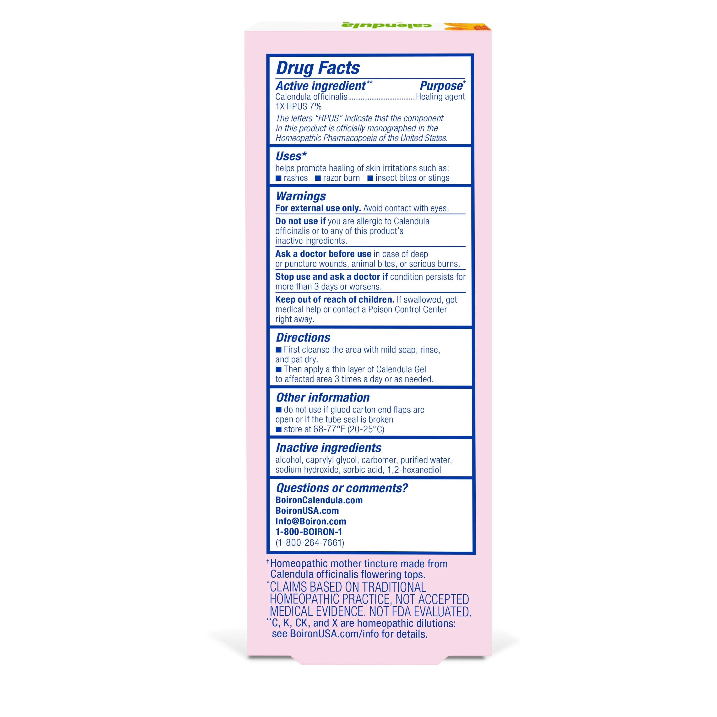Boiron Calendula, Homeopathic Medicine for Skin Irritations, Rashes, Razor Burn, Insect Bites, 2.6 oz Gel - Image 2