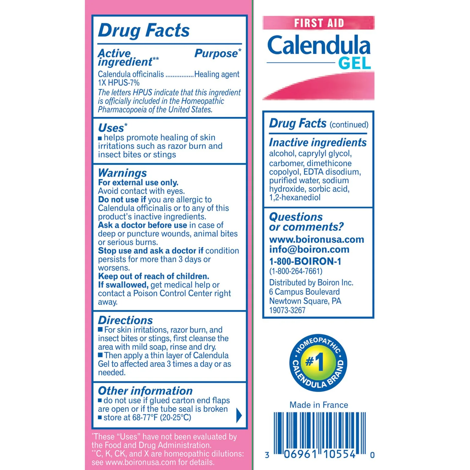 Boiron Calendula, Homeopathic Medicines for Skin Irritations, Rashes, Razor Burn, Insect Bites, 1.5 oz Gel - Image 2