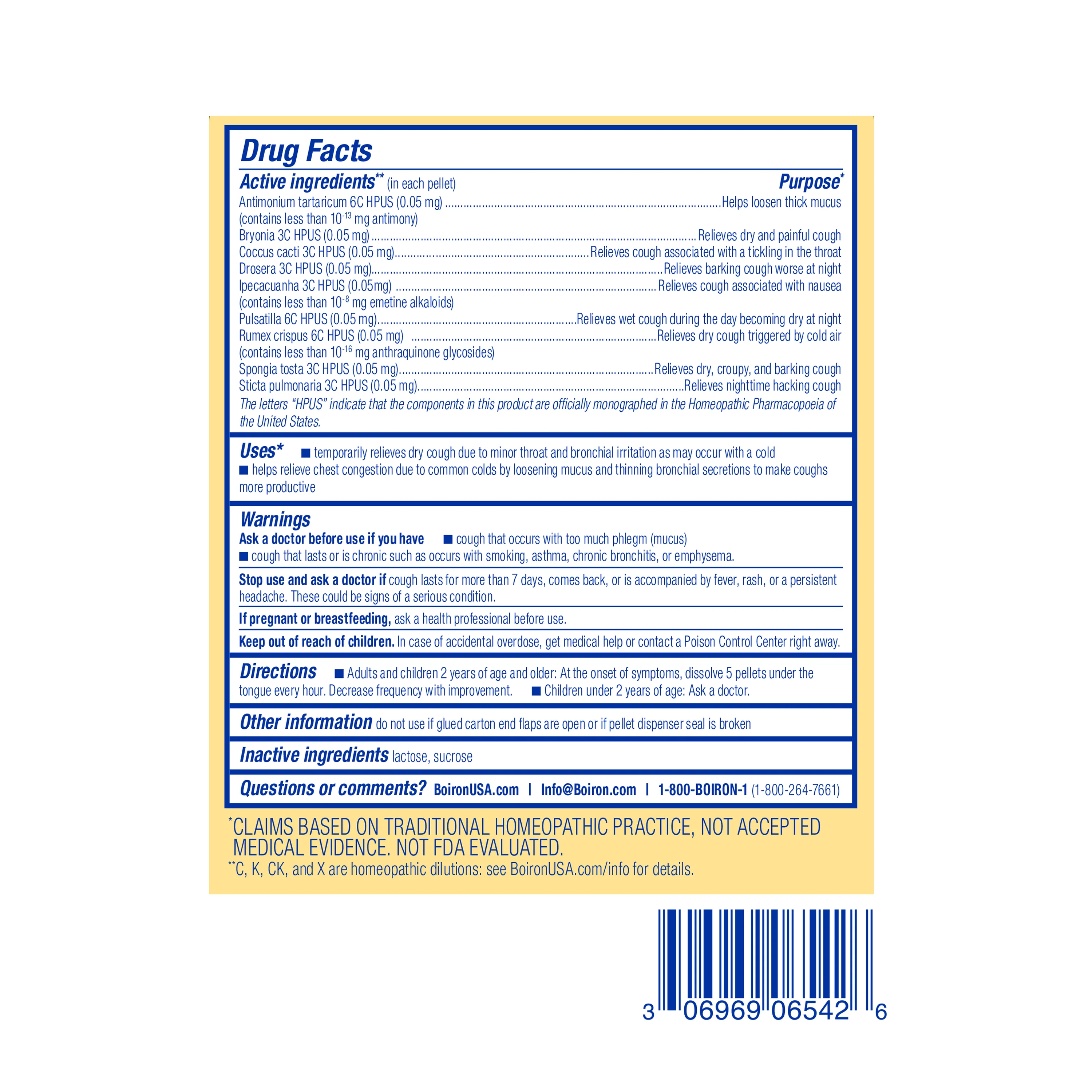 Boiron Chestal, Homeopathic Medicine for Cough & Mucus Relief, Chest Congestion, Dry, Fitful Cough, 2 x 80 Pellets - Image 2