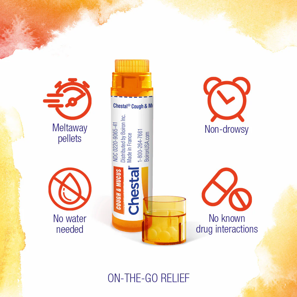 Boiron Chestal Kids, Homeopathic Medicine for Cough & Mucus Relief, Chest Congestion, Dry, Fitful Cough, 2 x 80 Pellets - Image 3