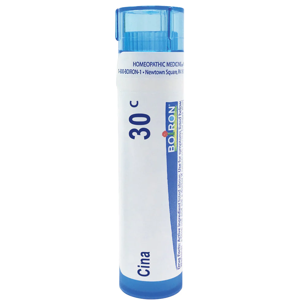 Boiron Cina 30C relieves nervousness, irritability, sleeplessness in children, 80 Pellets
