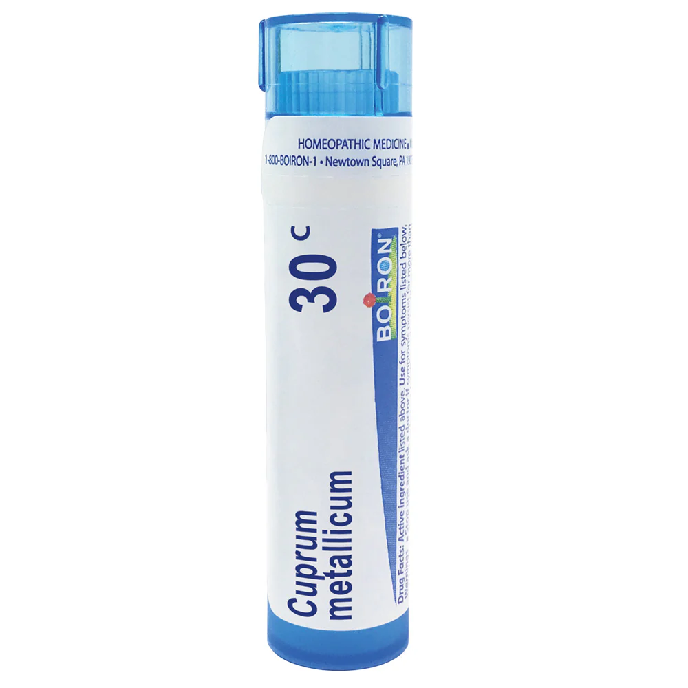 Boiron Cuprum Metallicum 30C relieves sudden muscle cramps, 80 Pellets