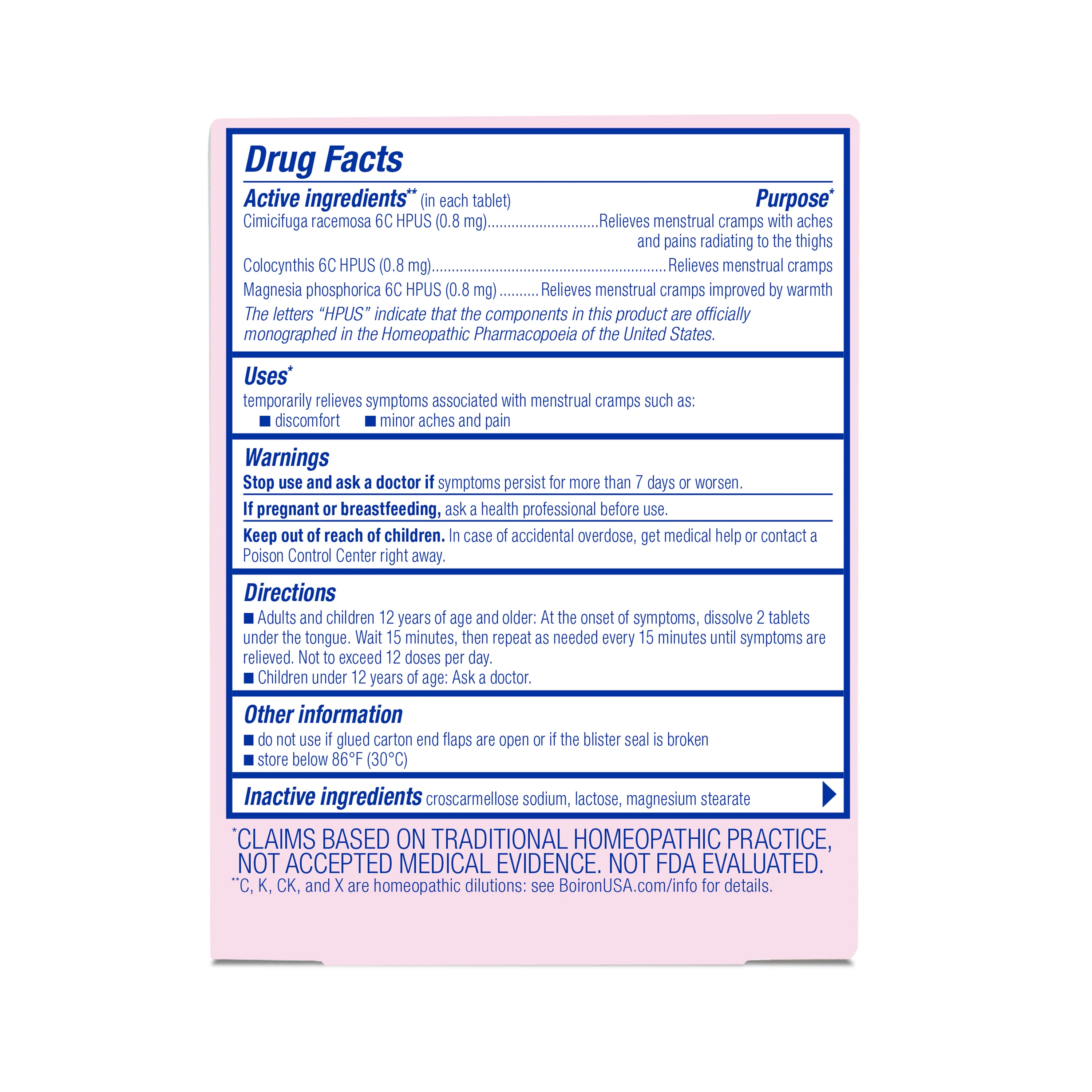 Boiron Cyclease Cramp, Homeopathic Medicine for Menstrual Cramps, Discomfort, Aches, Cramps, 60 Tablets - Image 2