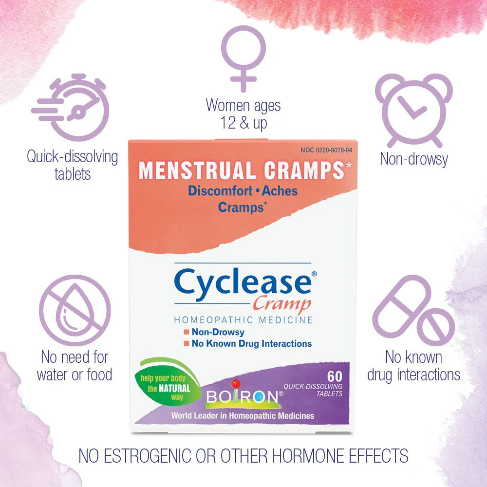 Boiron Cyclease Cramp, Homeopathic Medicine for Menstrual Cramps, Discomfort, Aches, Cramps, 60 Tablets - Image 3