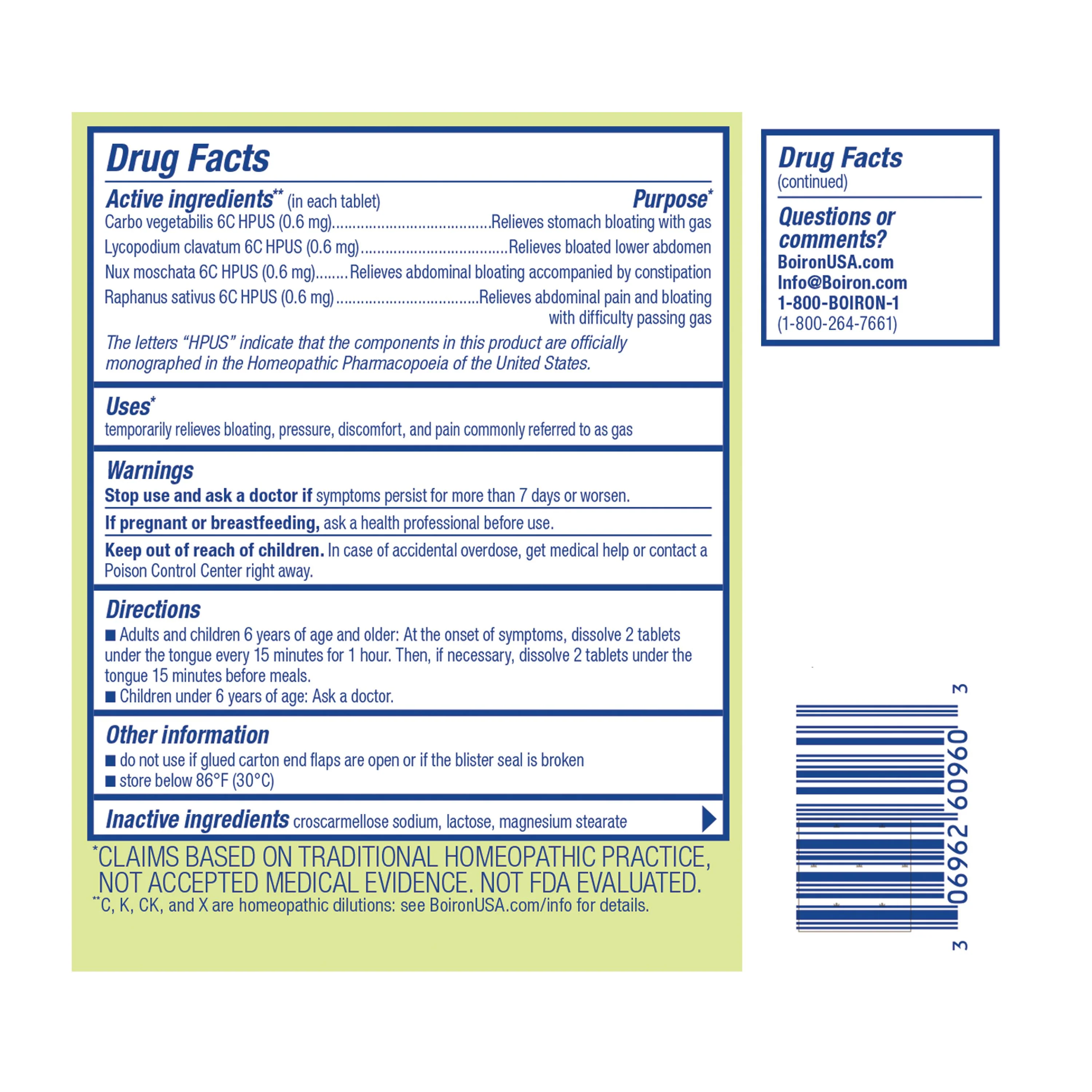 Boiron Gasalia, Homeopathic Medicine for Gas Relief, Bloating, Pressure, Pain, Discomfort, 60 Tablets - Image 2