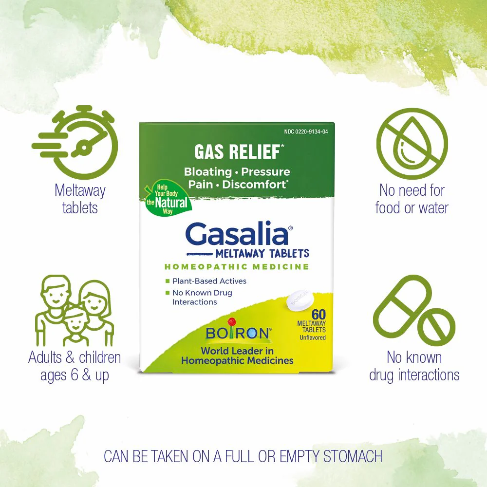 Boiron Gasalia, Homeopathic Medicine for Gas Relief, Bloating, Pressure, Pain, Discomfort, 60 Tablets - Image 3
