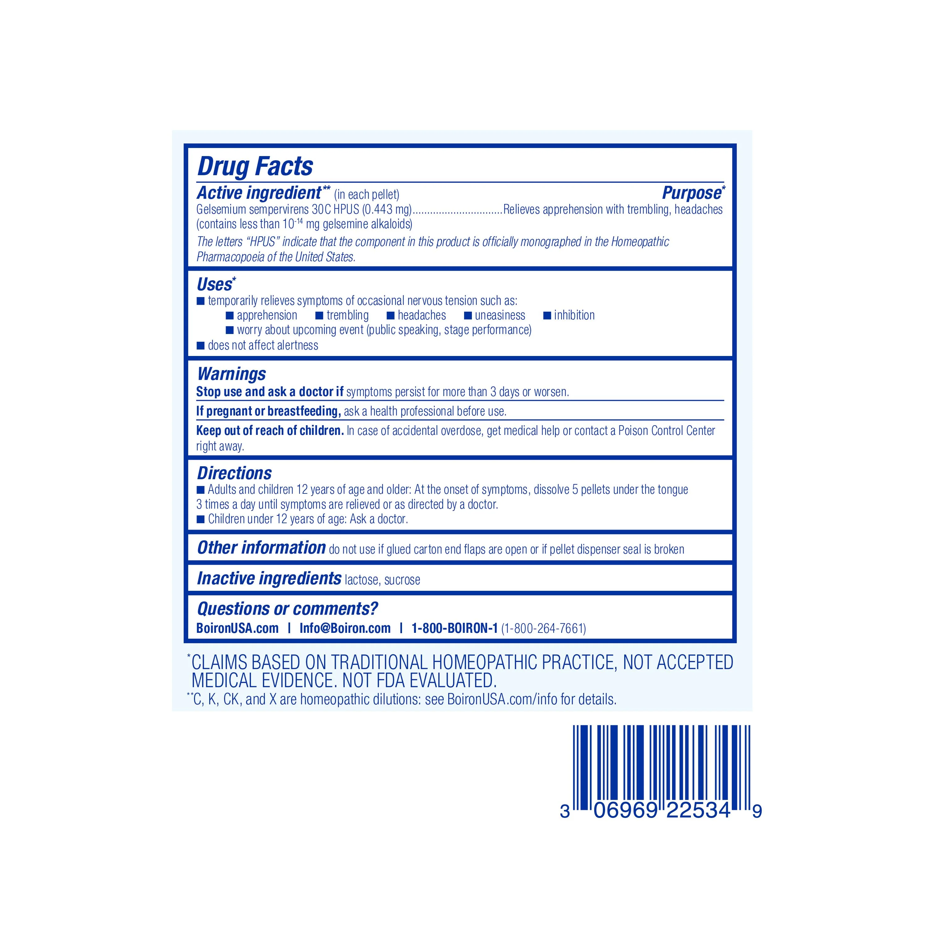 Boiron Gelsemium 30C Bonus Pack, Homeopathic Medicine for Nervous Stress Relief, Nervousness, Apprehension, Stage Fright, 3 x 80 Pellets - Image 2