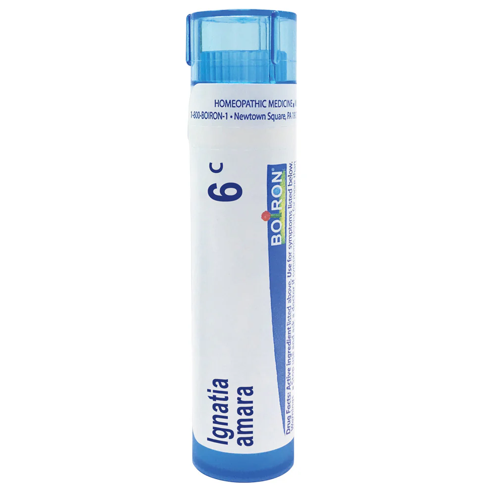 Boiron Ignatia Amara 6C relieves apprehension, hypersensitivity to stress, 80 Pellets