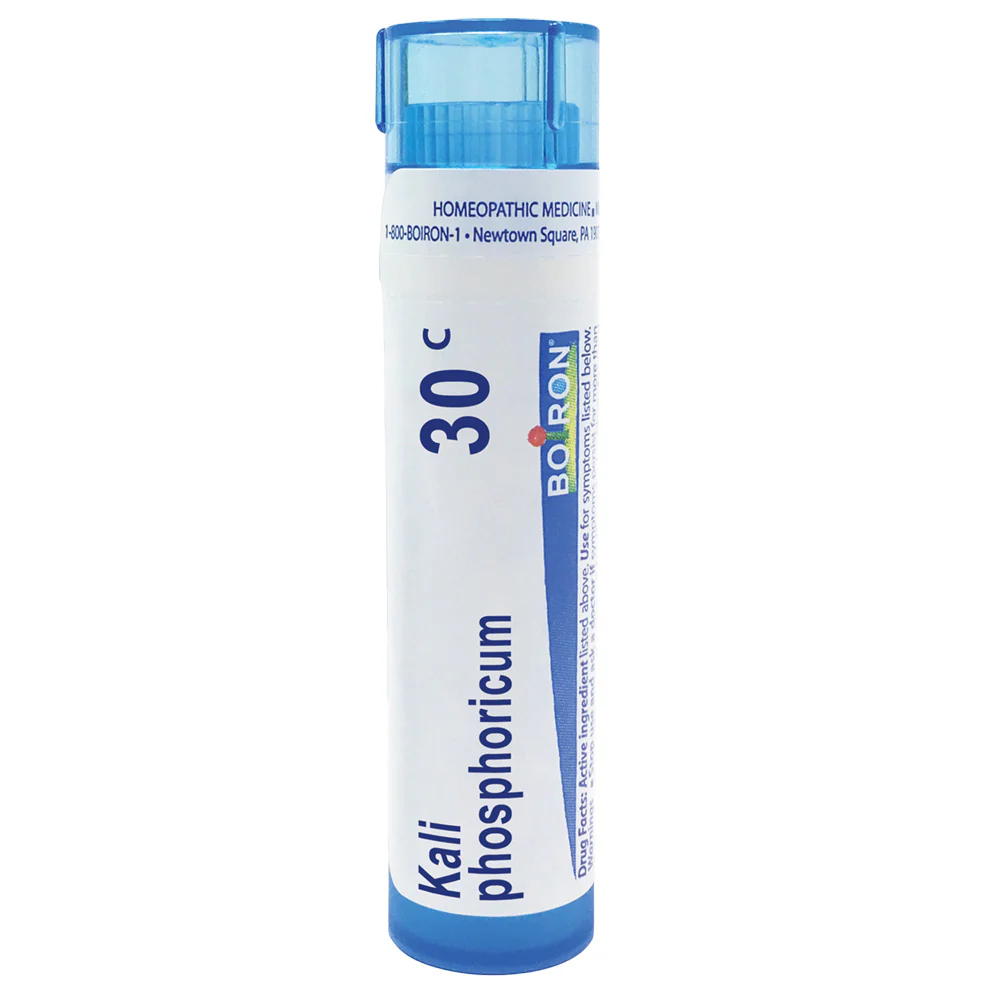 Boiron Kali Phosphoricum 30C relieves tension headaches associated with intellectual fatigue, 80 Pellets
