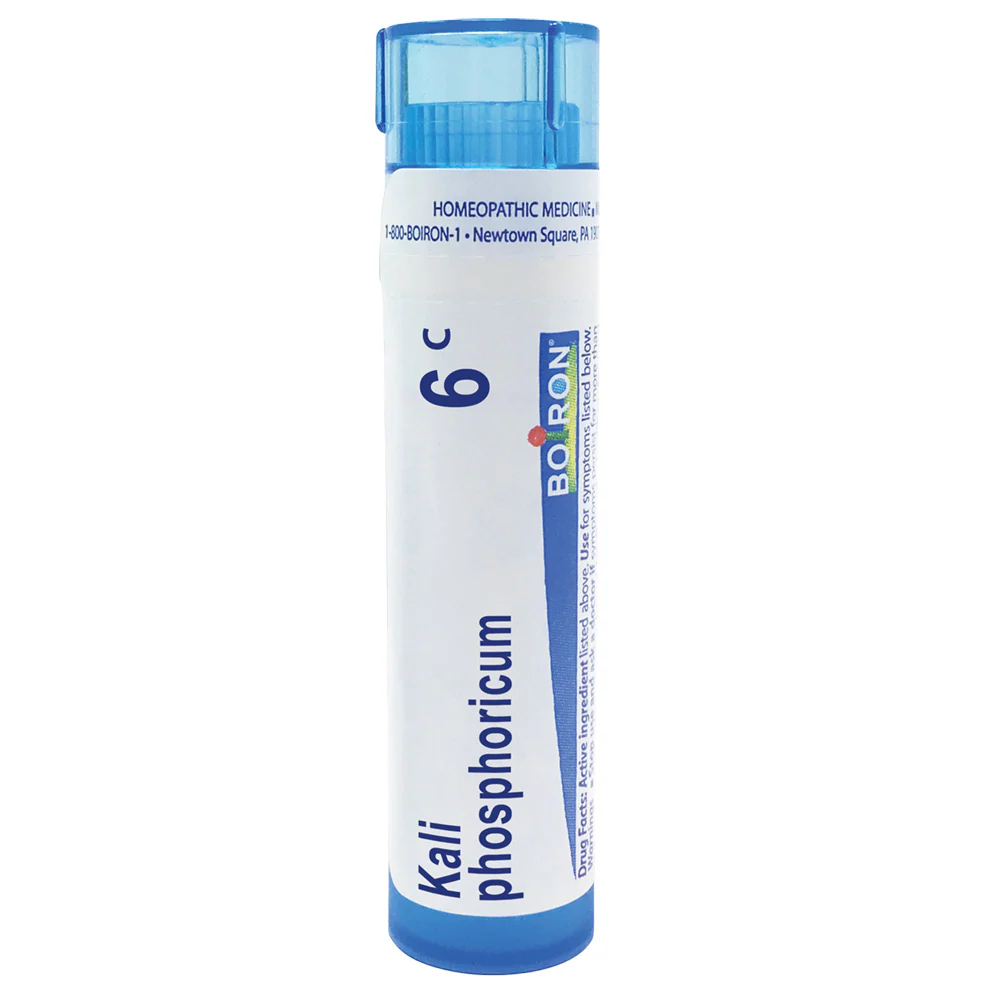 Boiron Kali Phosphoricum 6C relieves tension headaches associated with intellectual fatigue, 80 Pellets