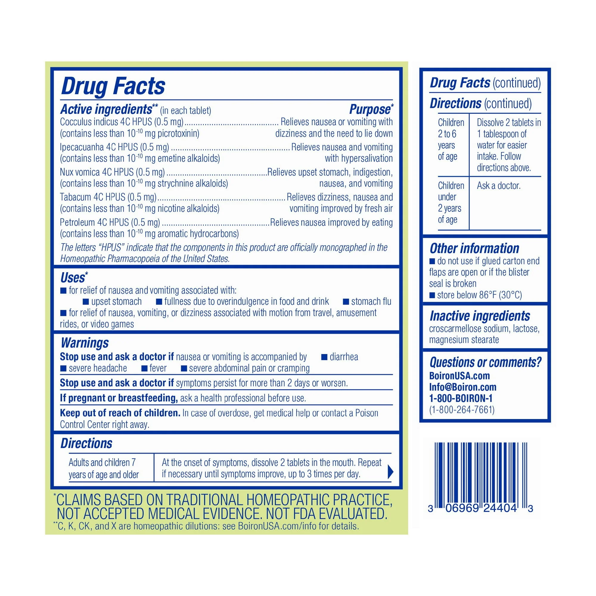 Boiron Nauseacalm Meltaway Tablets 60ct - Image 2