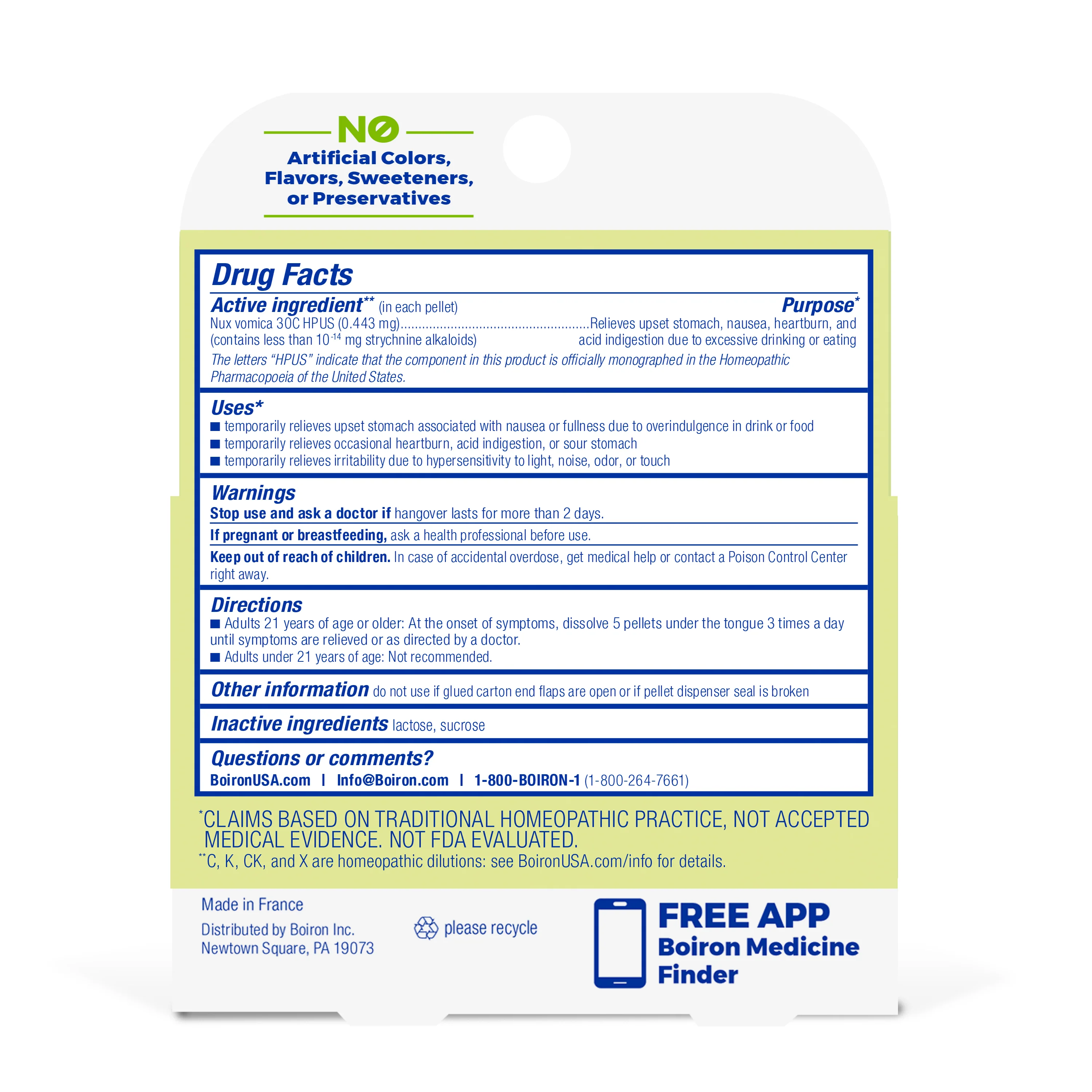 Boiron Nux Vomica 30C Bonus Pack, Homeopathic Medicine for Hangover Relief, Upset Stomach, Nausea, Heartburn, Irritability, 3 x 80 Pellets - Image 2