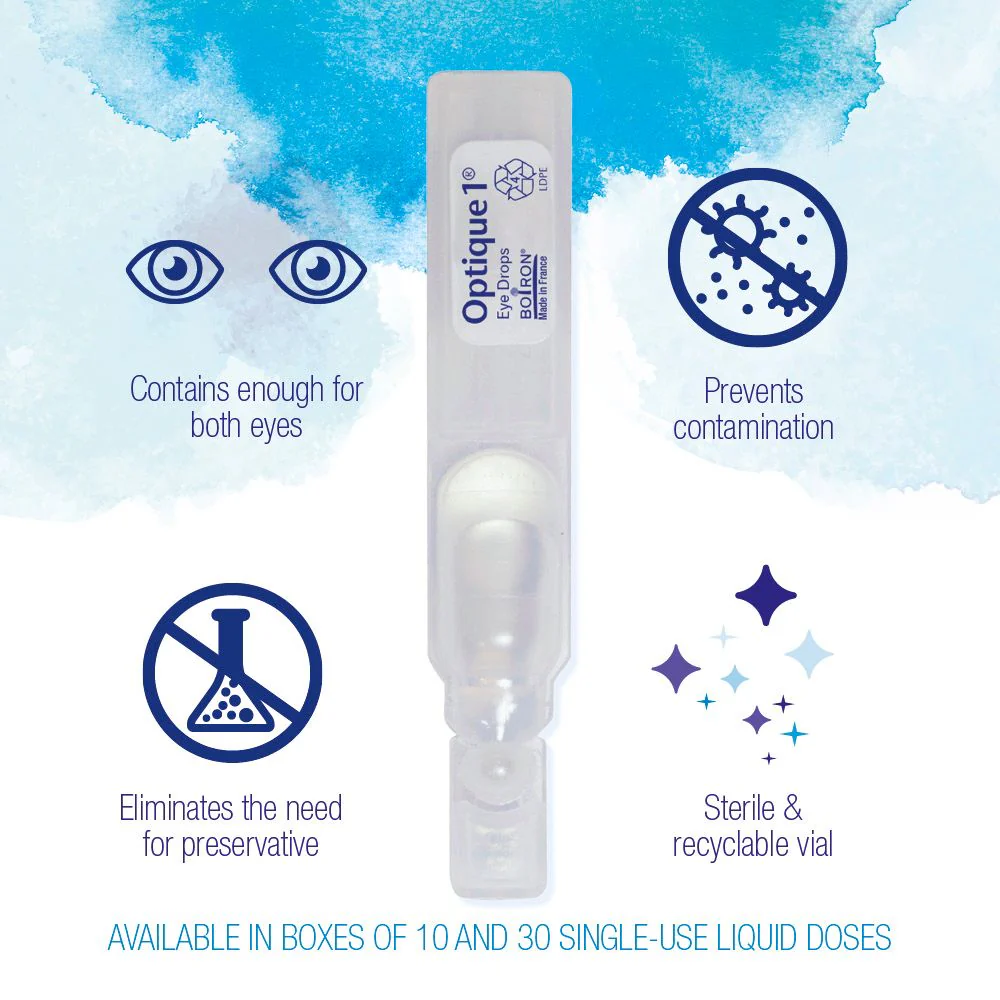 Boiron Optique 1 Eye Drops Eye Irritation Relief, Dry Eyes, Allergy Symptoms, Itchy, Red, Burning Eyes, Computer Eye Strain, 10 Single Liquid Doses - Image 3