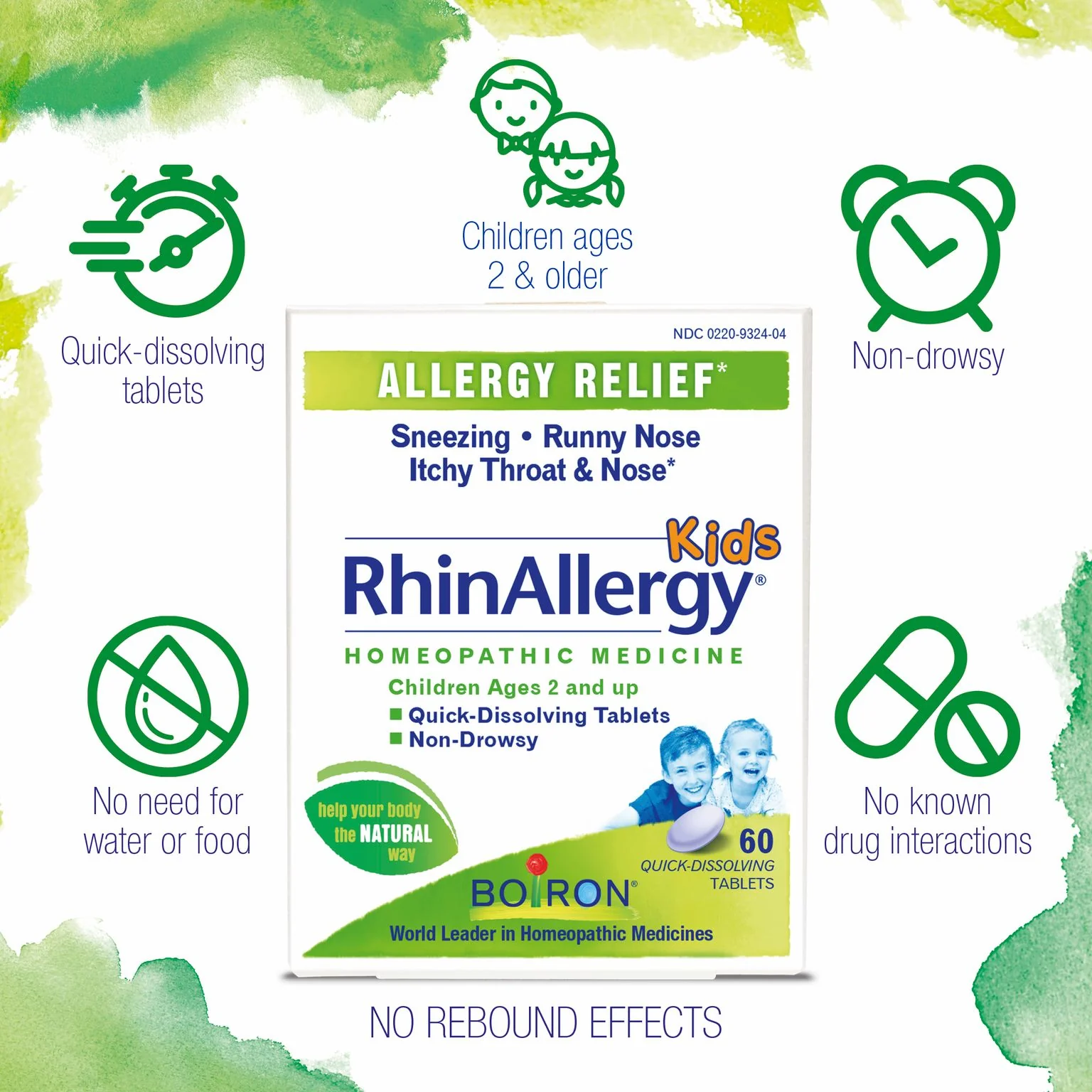 Boiron RhinAllergy Kids, Homeopathic Medicine for Allergy Relief, Sneezing, Runny Nose, Itchy Throat & Nose, 60 Tablets - Image 3