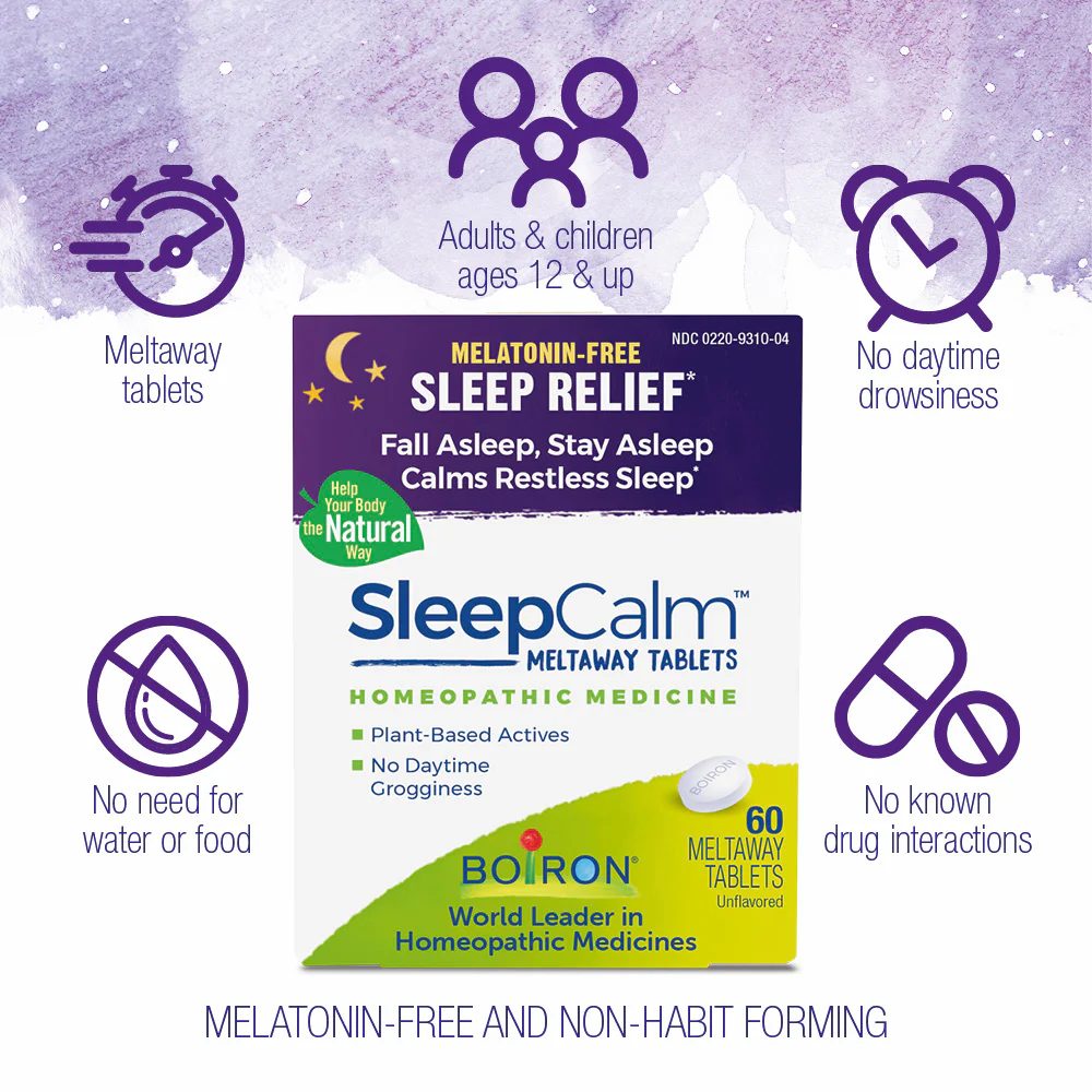 Boiron SleepCalm, Homeopathic Medicine for Sleep Relief, Fall Asleep, Stay Asleep, Calms Restless Sleep, 60 Tablets - Image 3