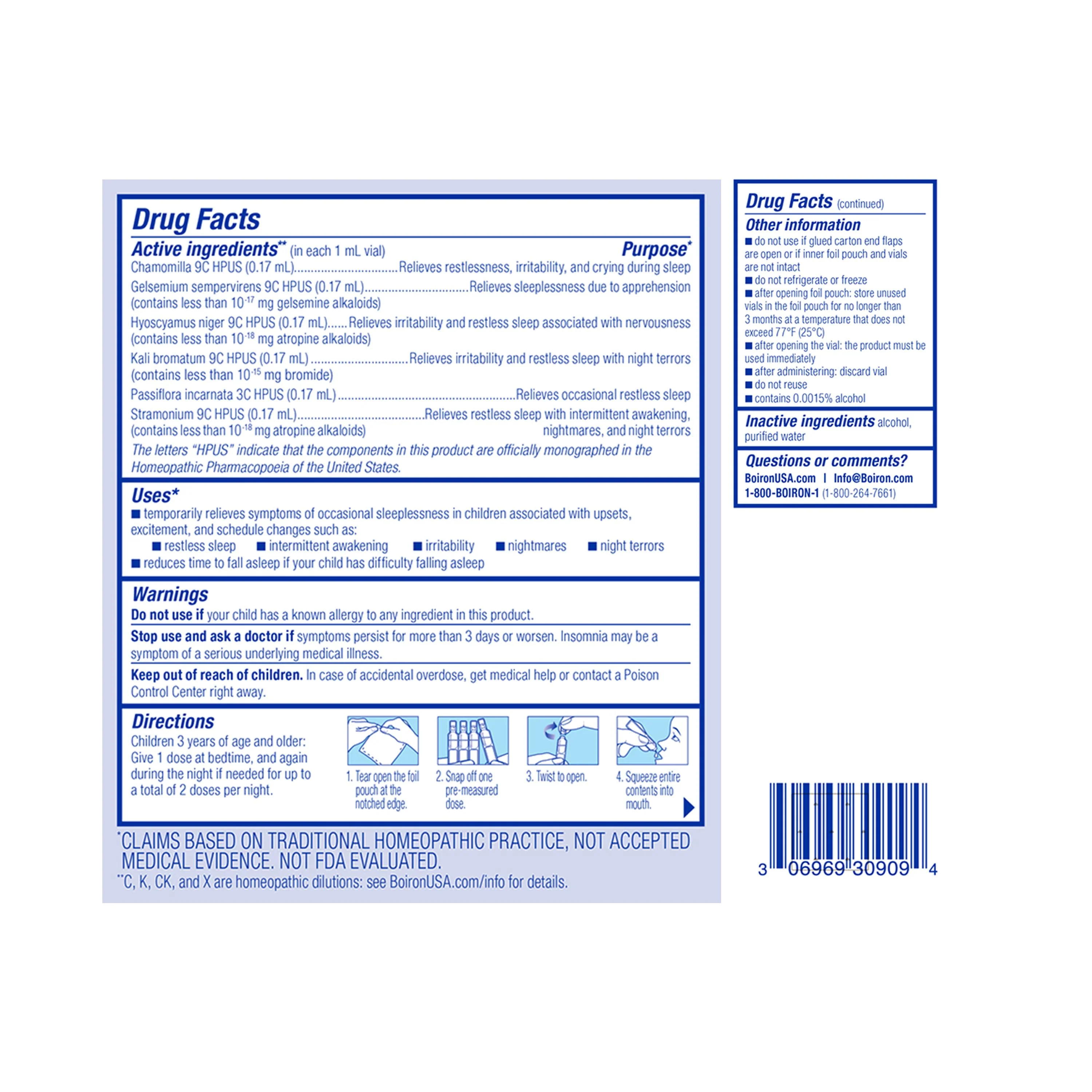 Boiron SleepCalm Kids, Homeopathic Medicine for Sleep Relief, Fall Asleep, Stay Asleep, Calms Restless Sleep, 15 Liquid Doses - Image 2