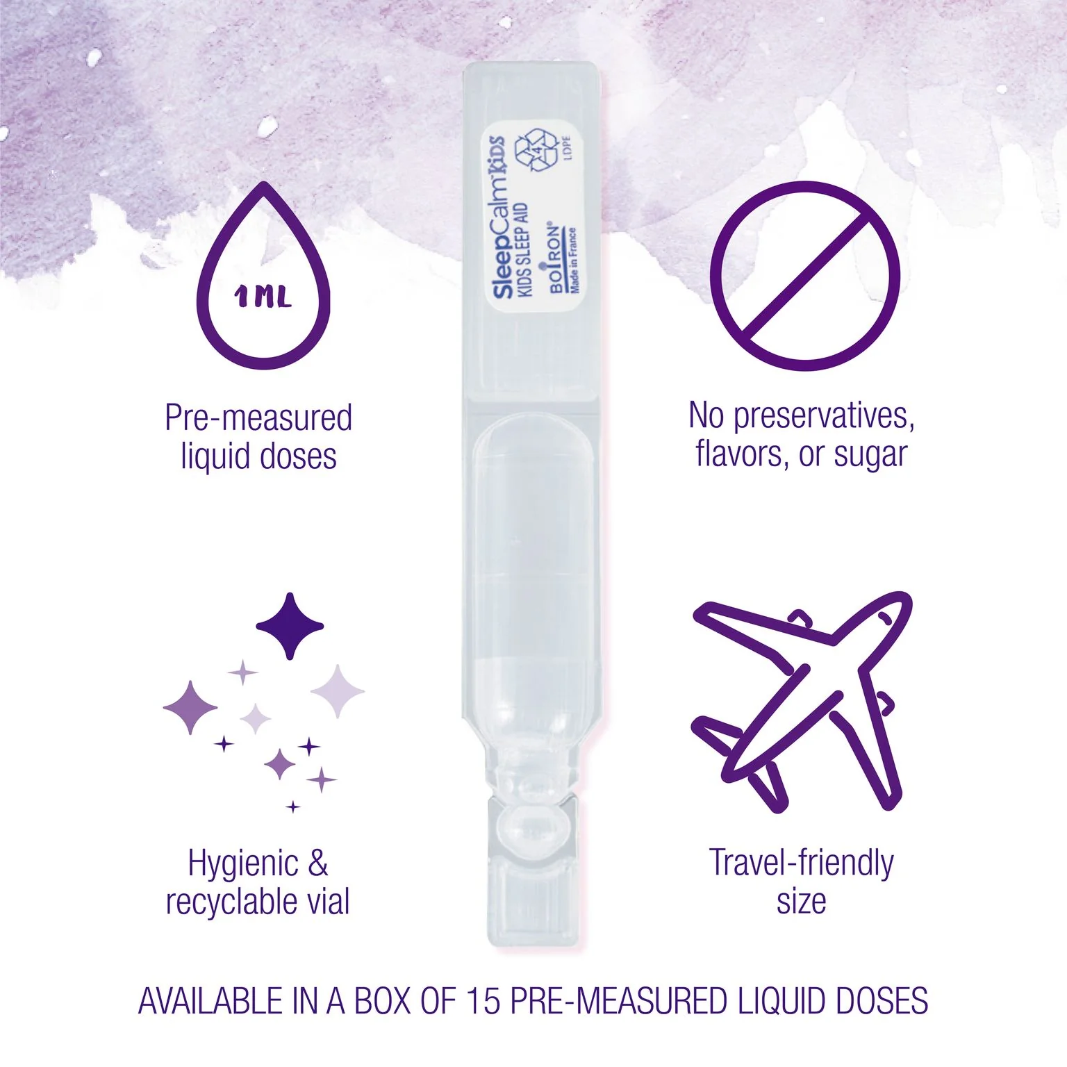 Boiron SleepCalm Kids, Homeopathic Medicine for Sleep Relief, Fall Asleep, Stay Asleep, Calms Restless Sleep, 15 Liquid Doses - Image 3