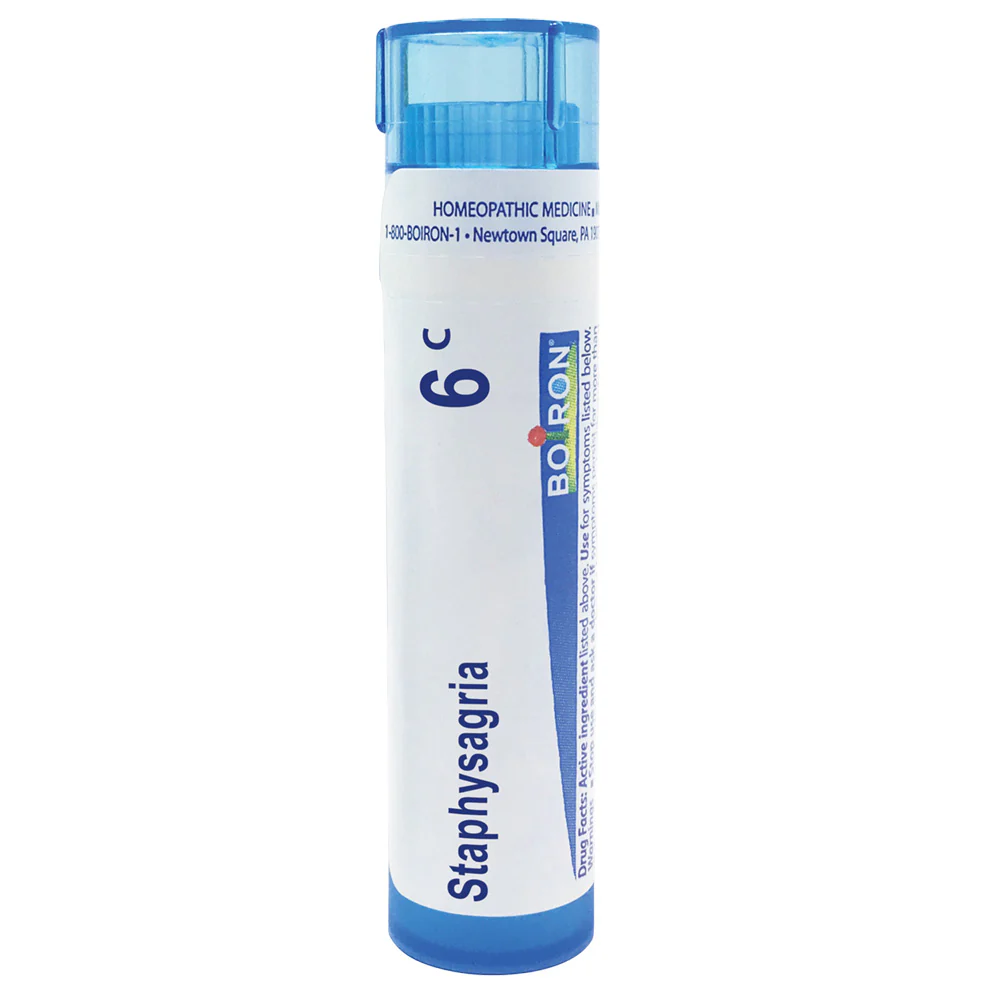 Boiron Staphysagria 6C relieves itching of surgical wounds, 80 Pellets