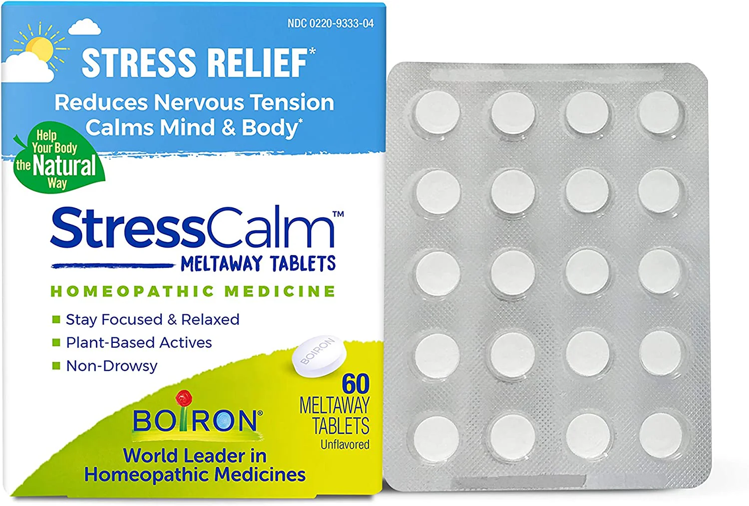 Boiron StressCalm, Homeopathic Medicine for Stress Relief, Reduces Nervous Tension, Calms Mind & Body, 60 Tablets