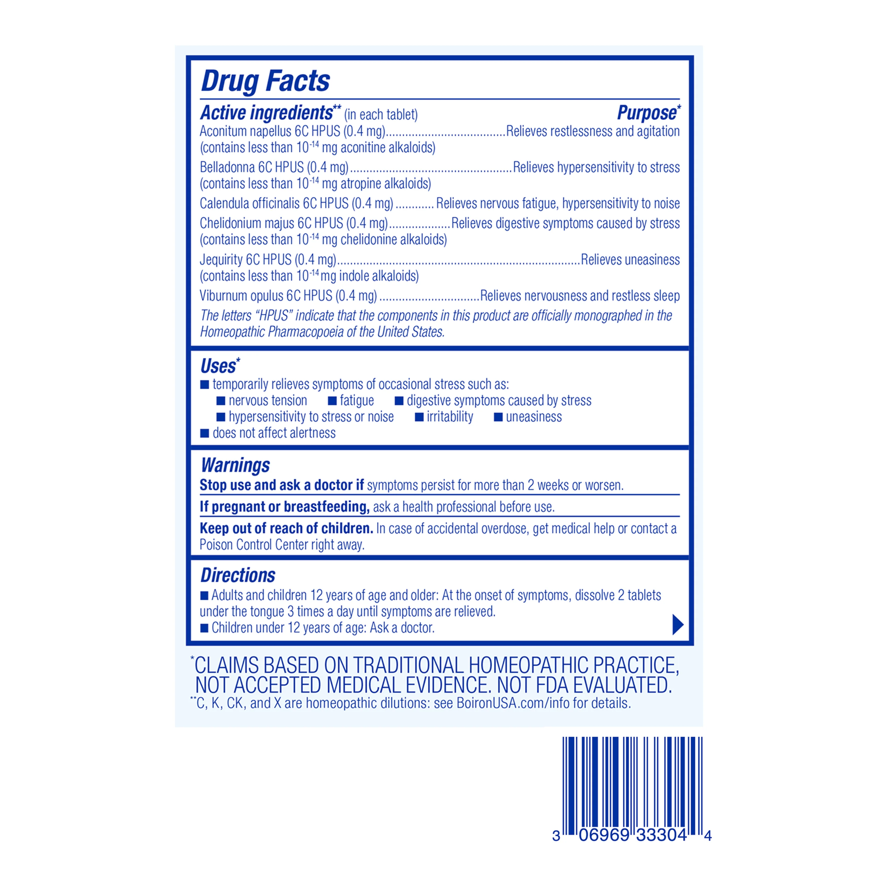 Boiron StressCalm, Homeopathic Medicine for Stress Relief, Reduces Nervous Tension, Calms Mind & Body, 60 Tablets - Image 3