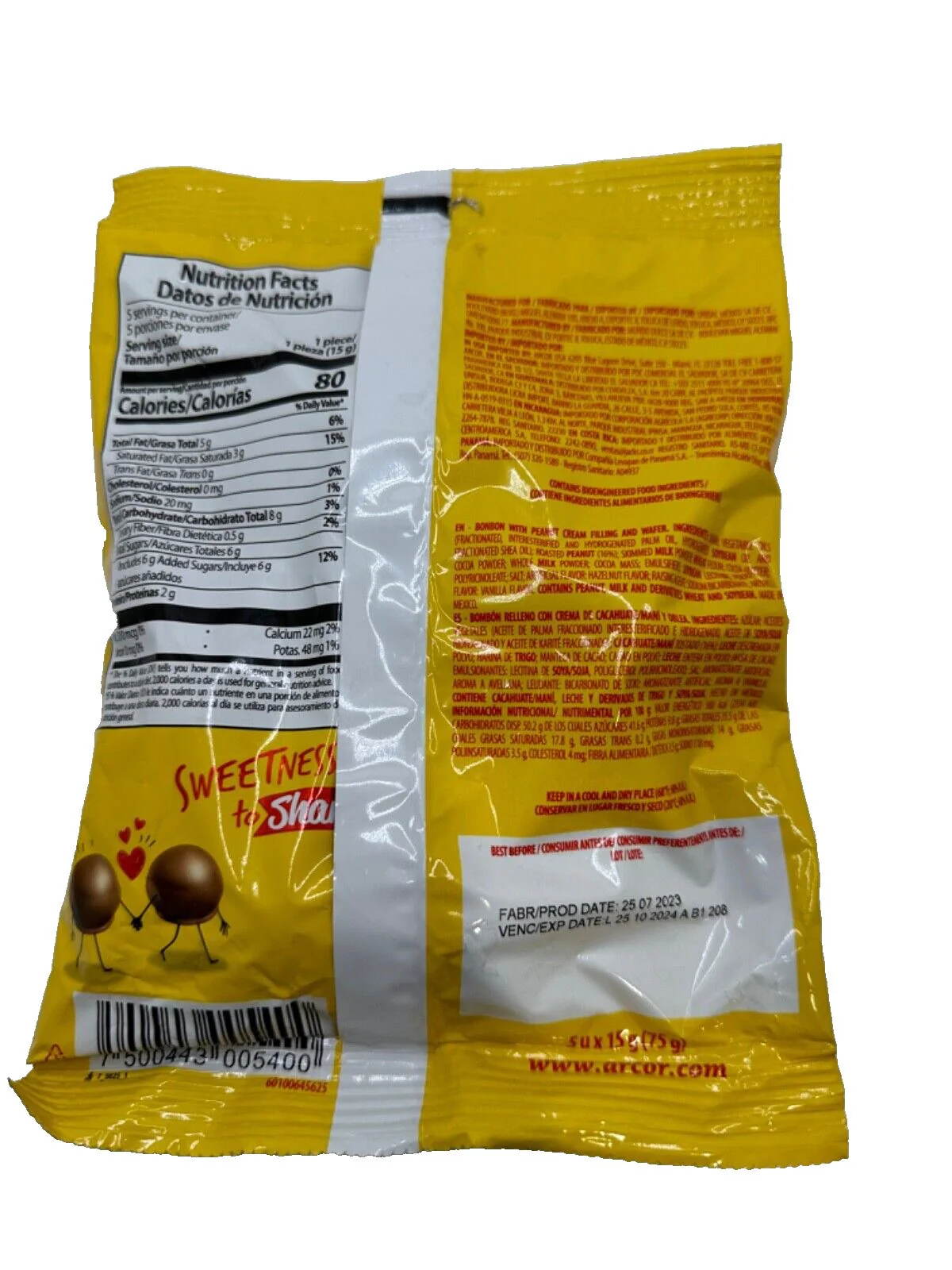 Bon O Bon Chocolate De El Salvador 5 Units | Bonbon with Peanut Cream and Wafer - Image 2