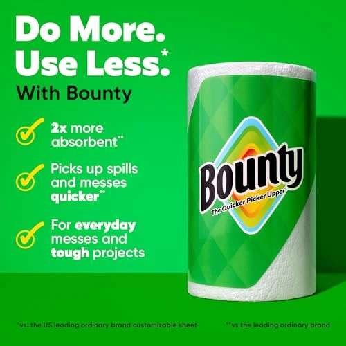 Bounty Select-a-Size 2-Ply Double-Roll Paper Towels, 2 Triple Rolls/123 Sheets per Roll, White - Image 2