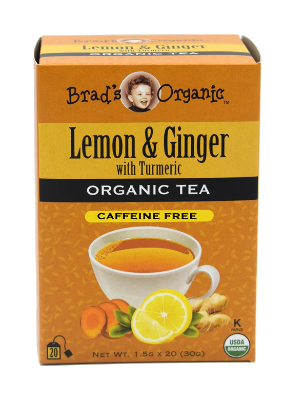 Brad's Organic Lemon & Ginger With Turmeric Tea Bags 20ct