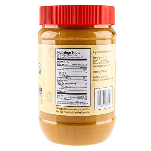 Brad's Organic Crunchy Peanut Butter 18oz - Image 4