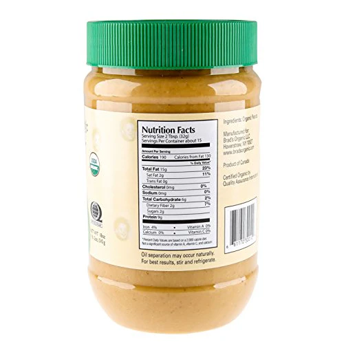 Brad's Organic Peanut Butter Smooth 18 oz - Image 4